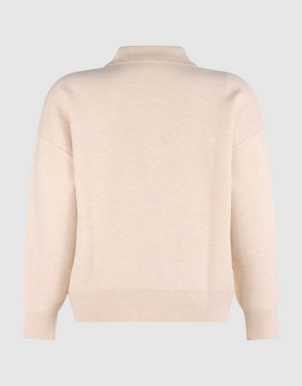 Oversized Polo Gebreide Trui Ecru SHOEBY WOMEN