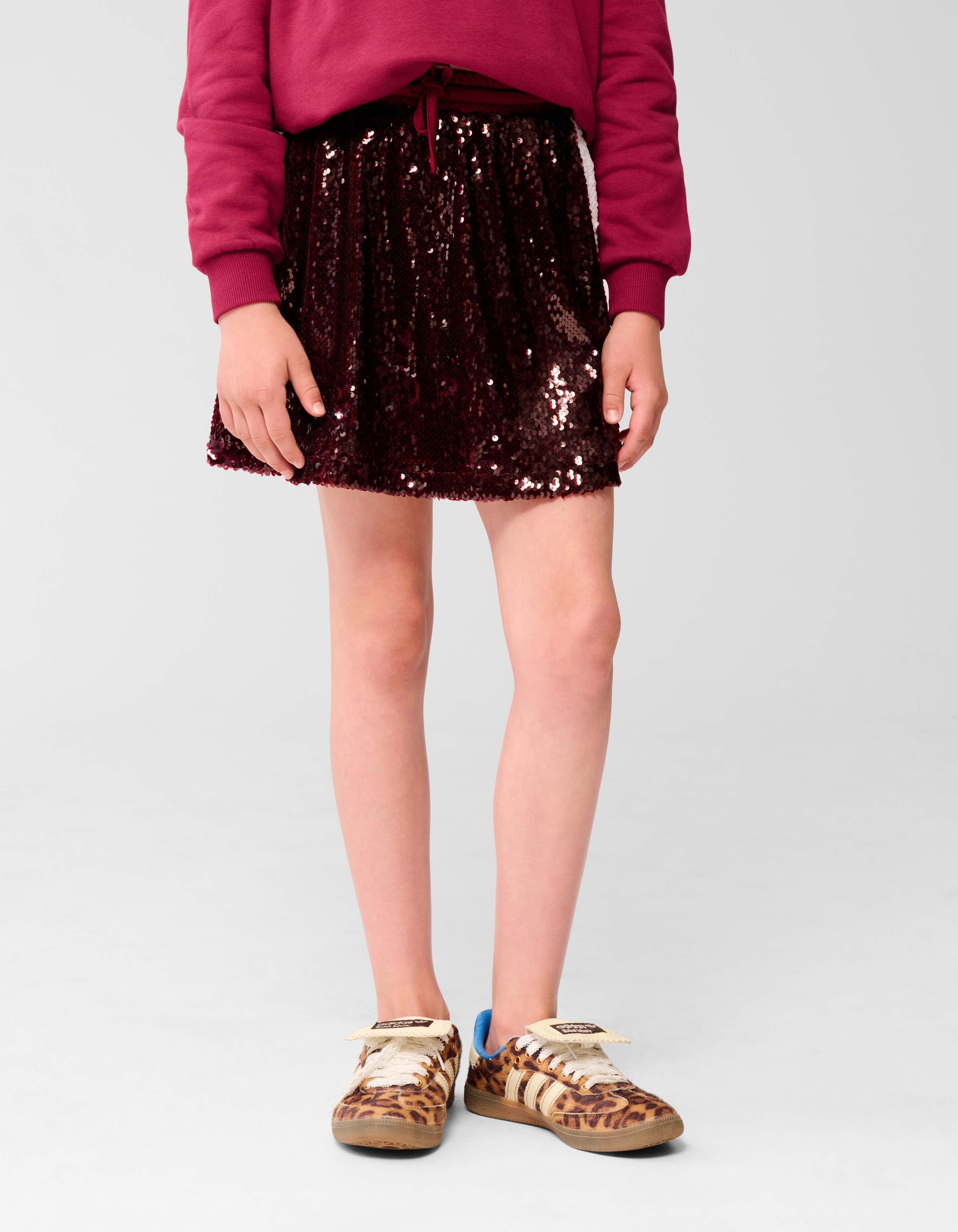Pailletten Mini Rok Donkerrood SHOEBY GIRLS