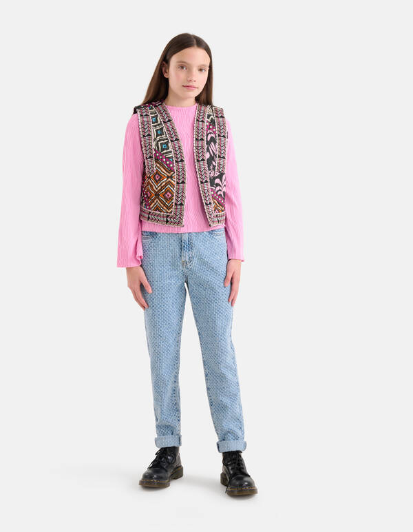 Structuur Straight Jeans Bleached SHOEBY GIRLS