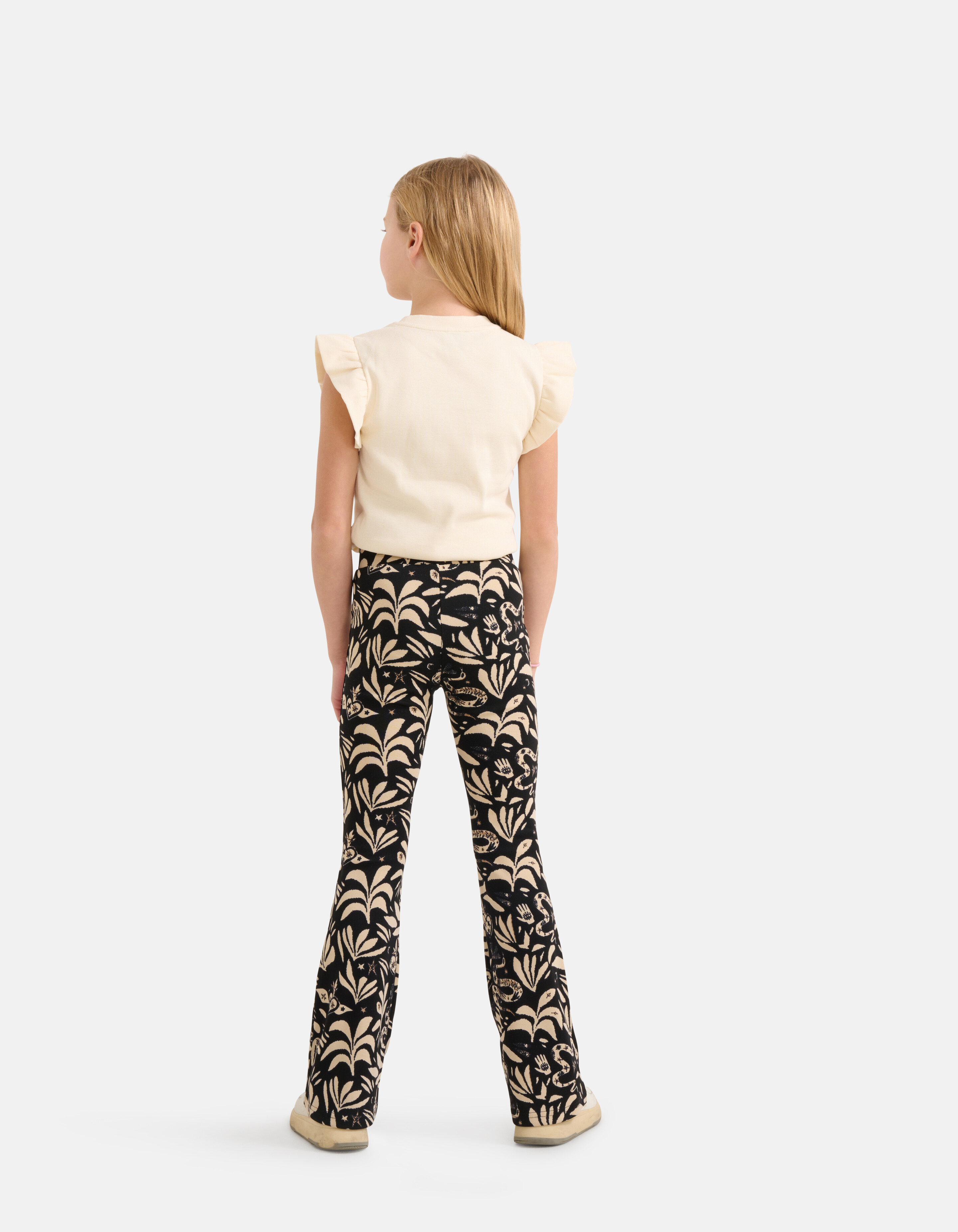 Grafische Flared Legging Zwart/Beige SHOEBY GIRLS