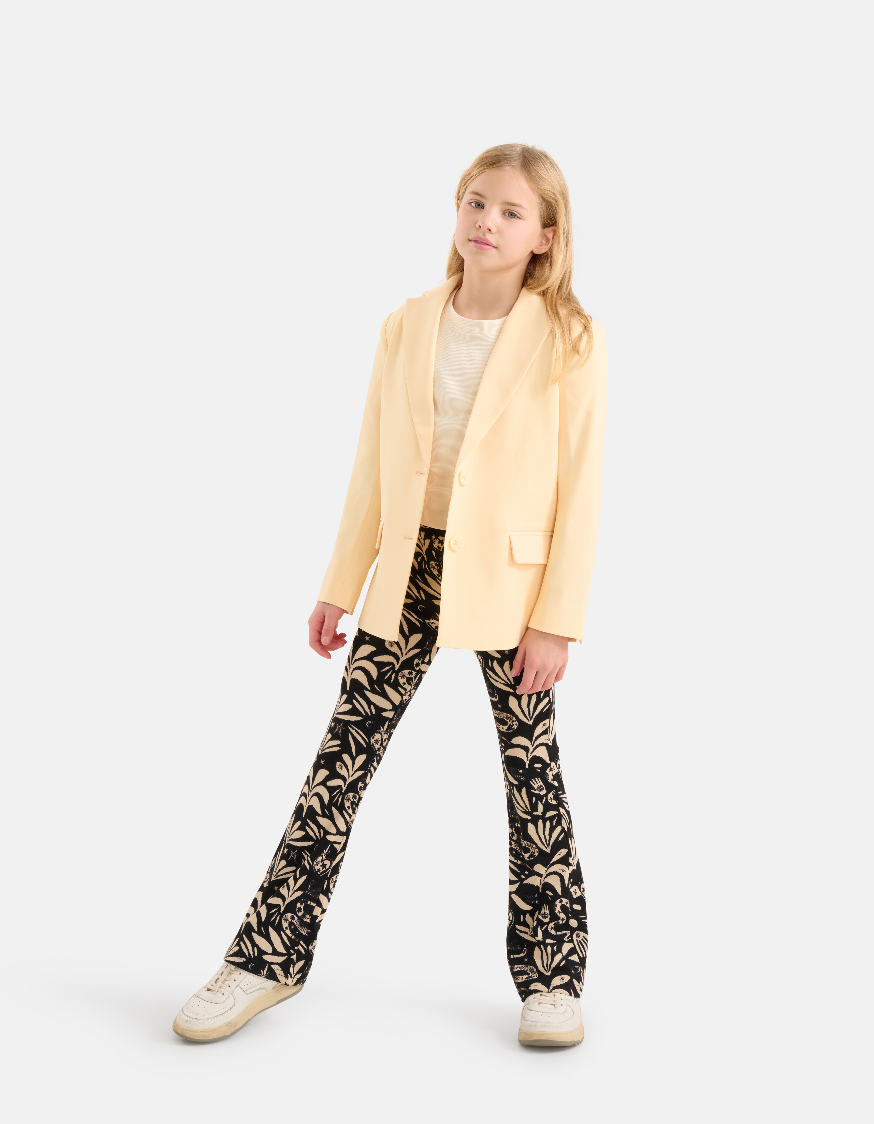 Grafische Flared Legging Zwart/Beige SHOEBY GIRLS