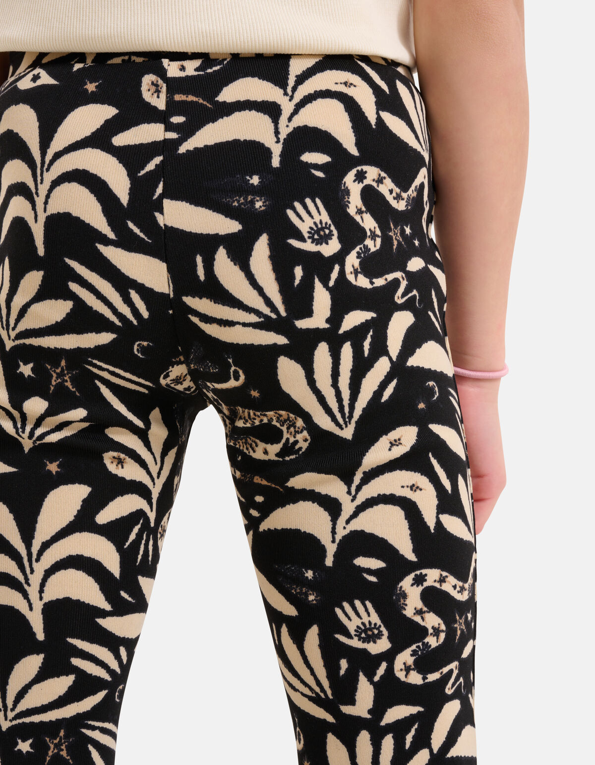 Grafische Flared Legging Zwart/Beige SHOEBY GIRLS