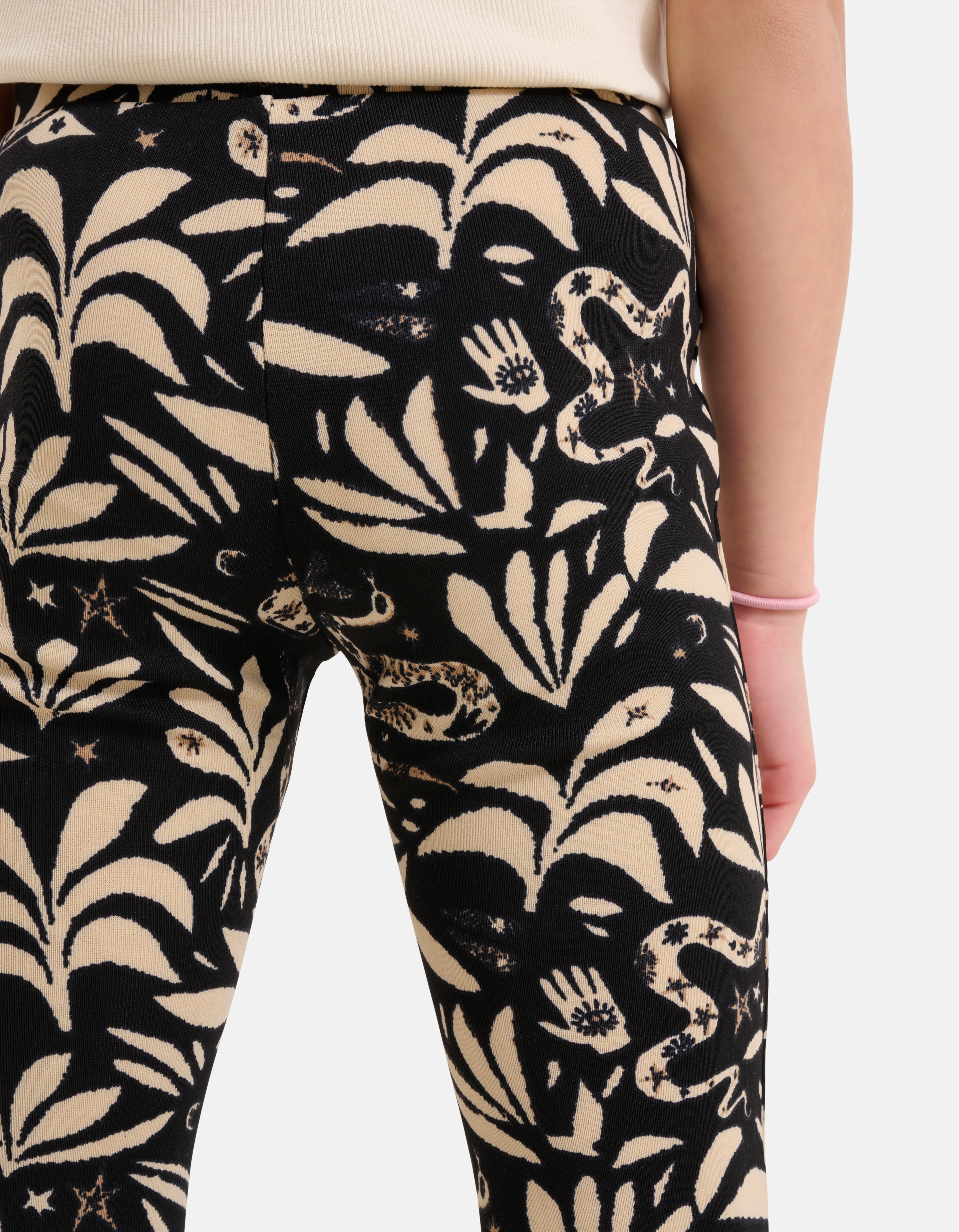 Grafische Flared Legging Zwart/Beige SHOEBY GIRLS