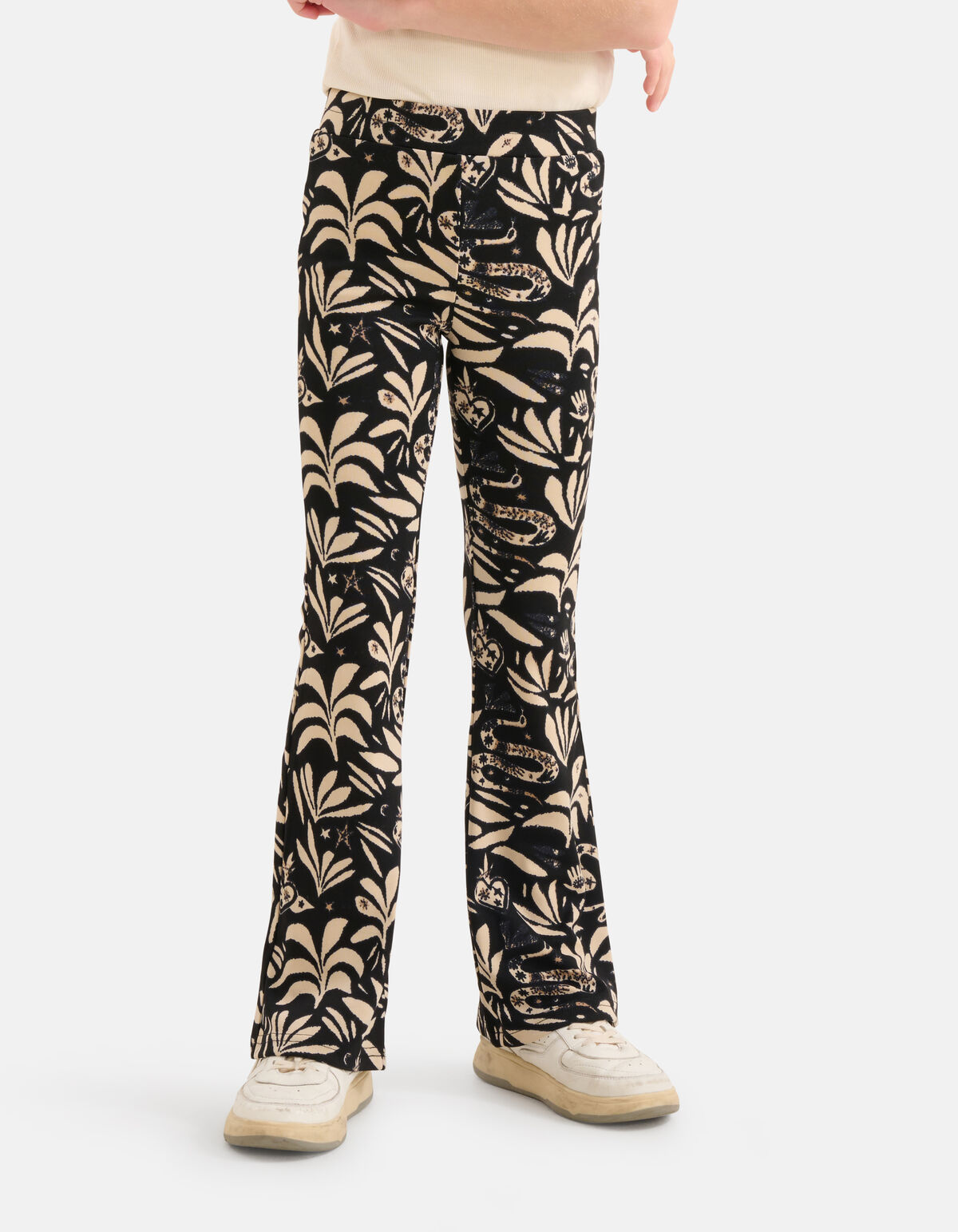 Grafische Flared Legging Zwart/Beige SHOEBY GIRLS