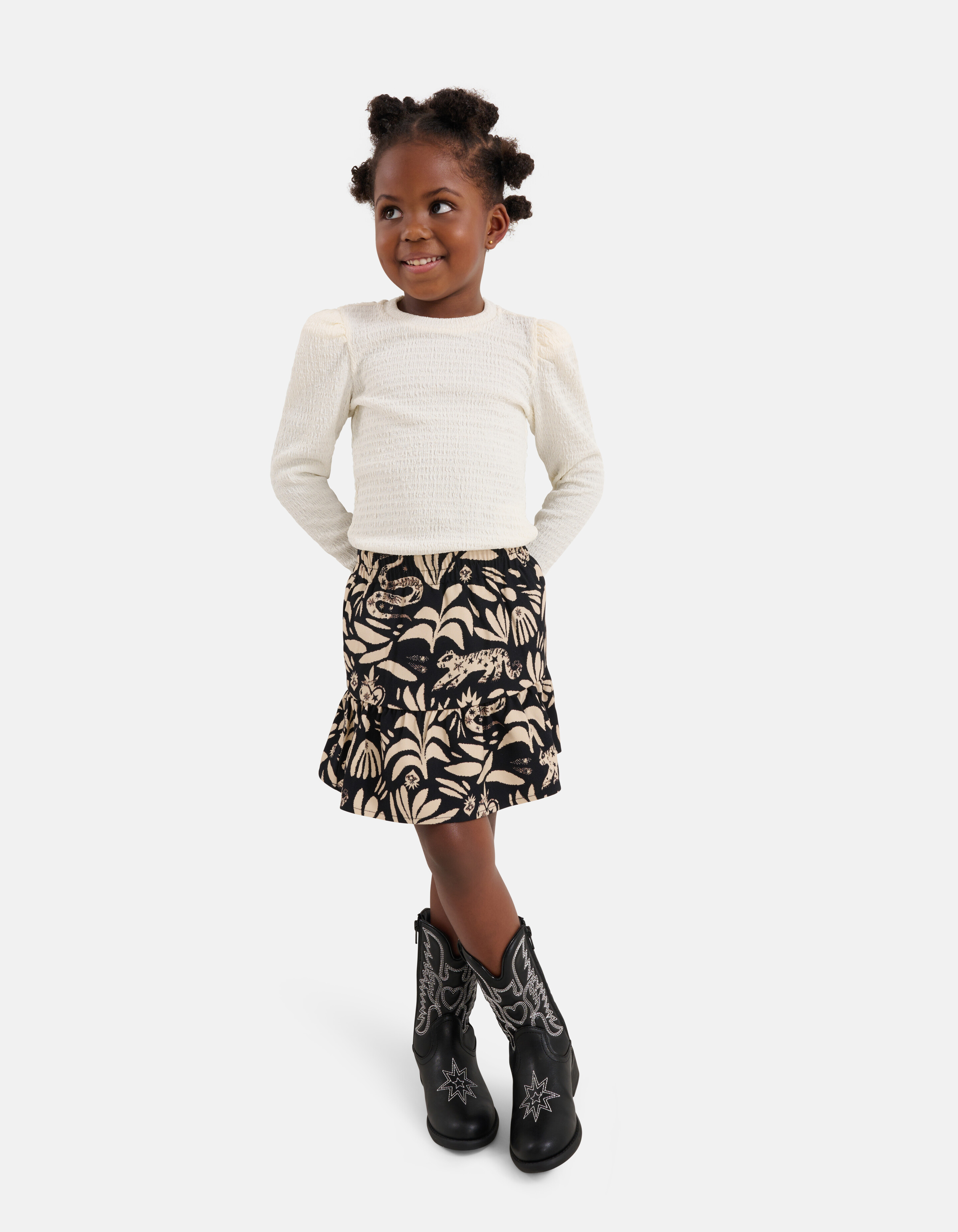 Grafische Rok Zwart SHOEBY GIRLS