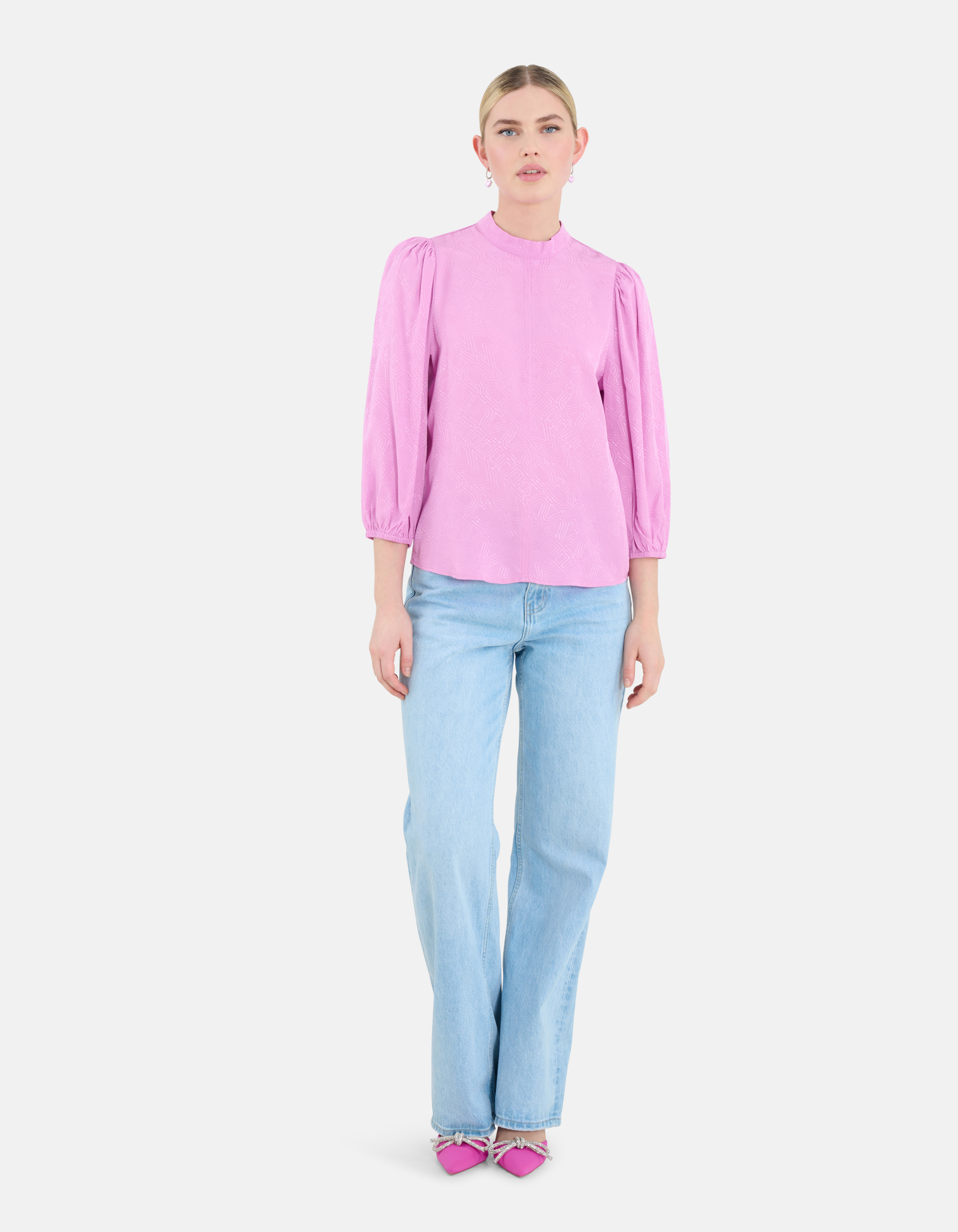 Jacquard Top Roze | Shoeby