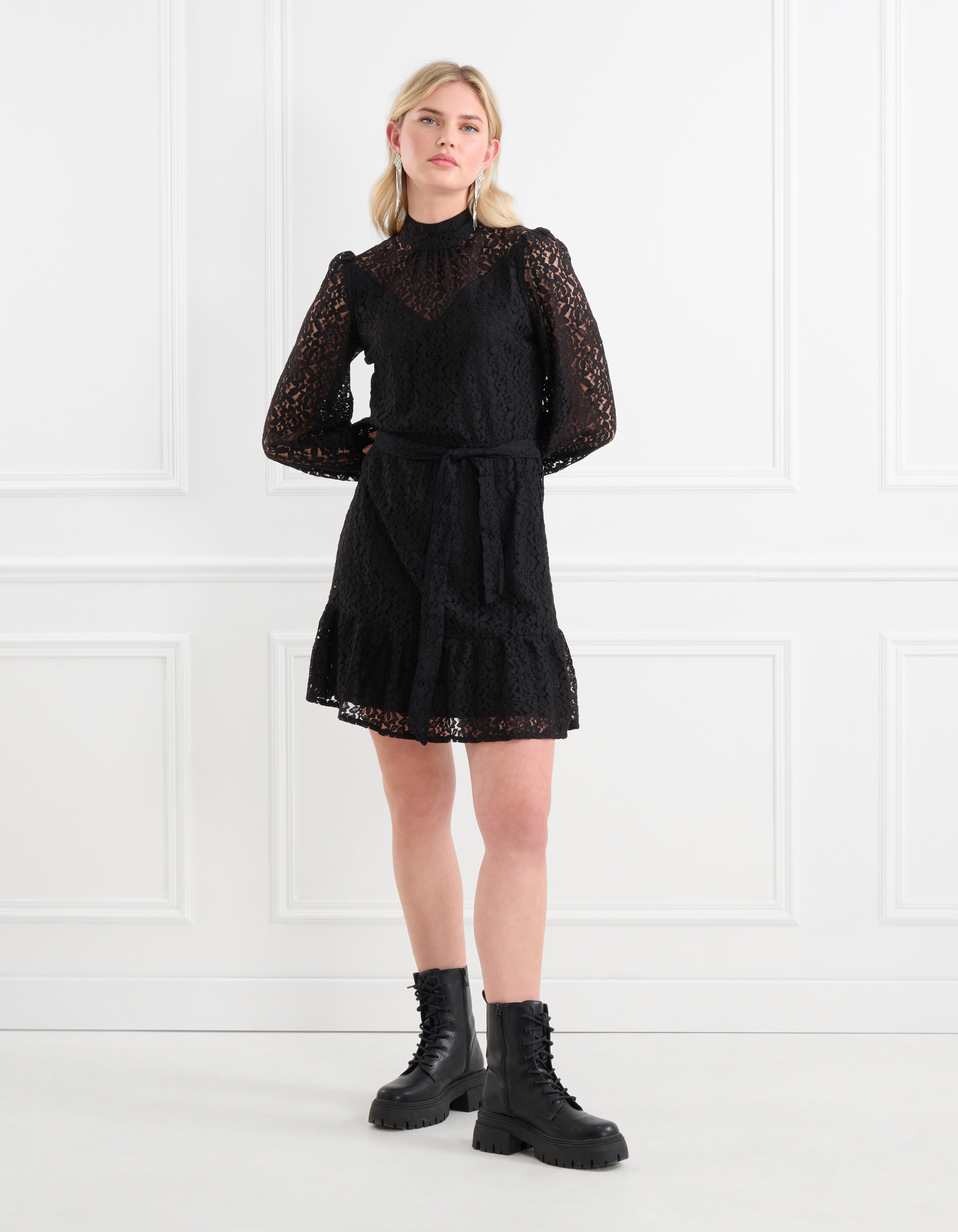 Kanten Jurk Zwart Shoeby